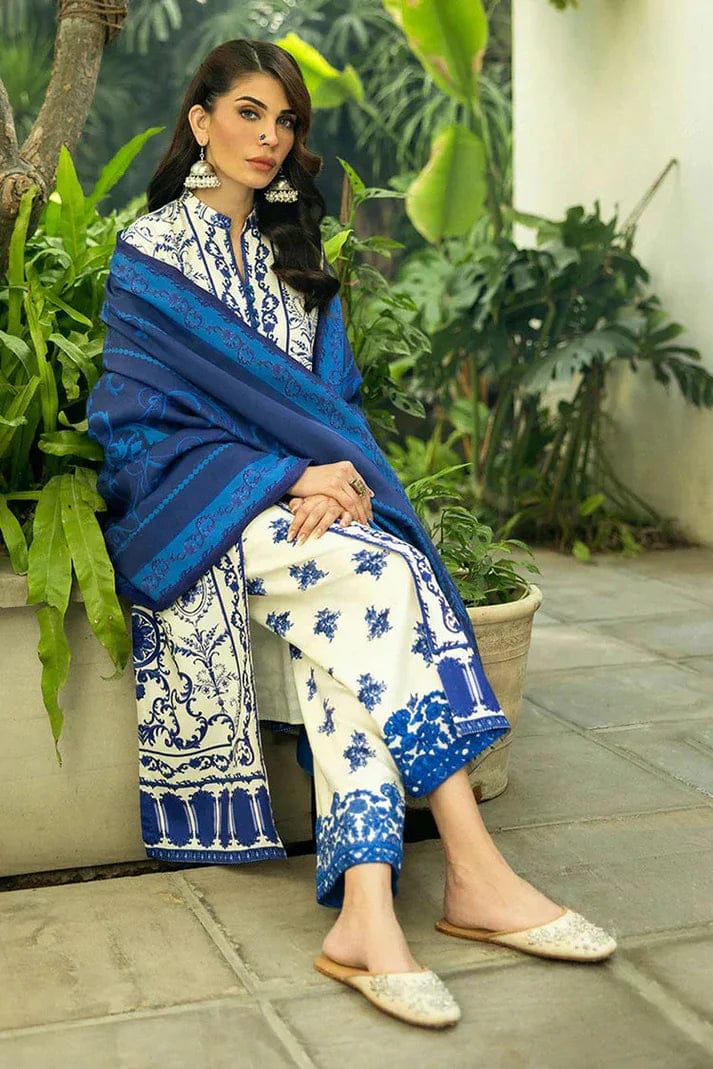 SP-ZC424 Digital Printed Unstitched 3pc Lawn Suit With Digital Printed Lawn Dupatta - Shaa Posh