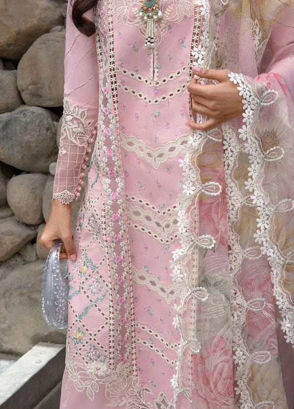 SP-CM2600 Lawn Unstitched 3pc Embroidered Suit With Embroidered Poly Lawn Dupatta - Shaa Posh