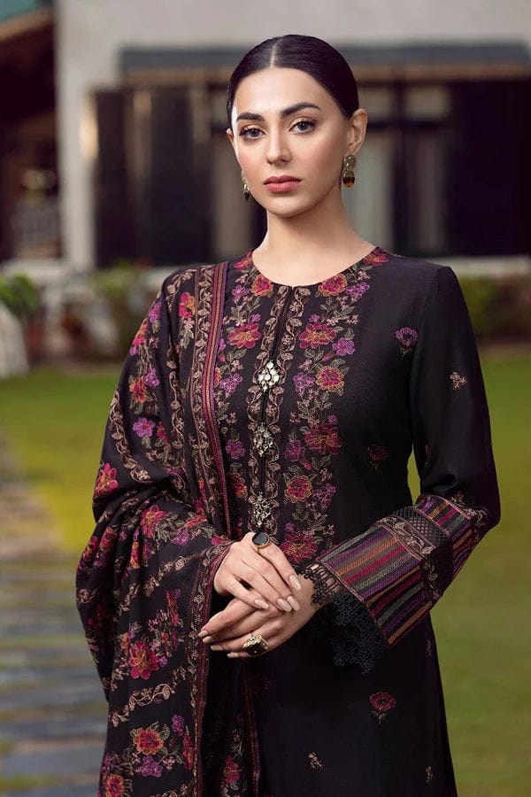 SP-920 Unstitched Heavy Embroidered Dhanak Suit Embroidered Dhanak Shawl - Shaa Posh
