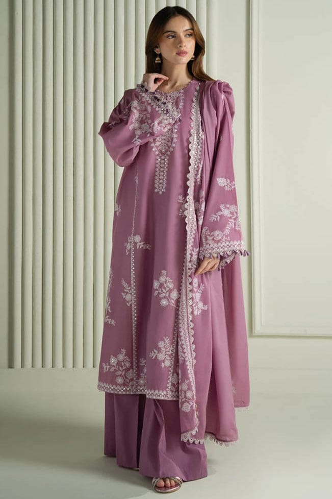 SP-CS900 Unstitched Heavy Embroidered Dhanak Suit With Embroidered Dhanak Shawl - Shaa Posh