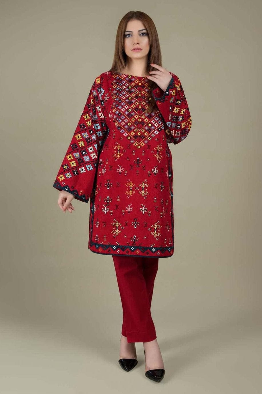 SP-KS760 Lawn Embroidered 2pc Suit - Shaa Posh