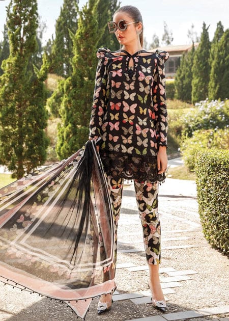 SP-Digital Printed Lawn Unstitched Suit 3pc with Monar Digital Printed Dupatta & Daman Embroidered Lace - Shaa Posh
