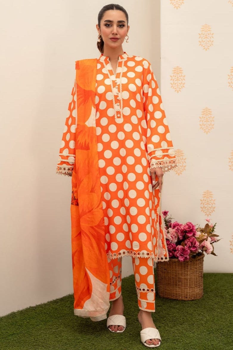 SP-BQ408 Digital Printed Unstitched Lawn Suit 3pc With Monar Digital Printed Dupatta - Shaa Posh
