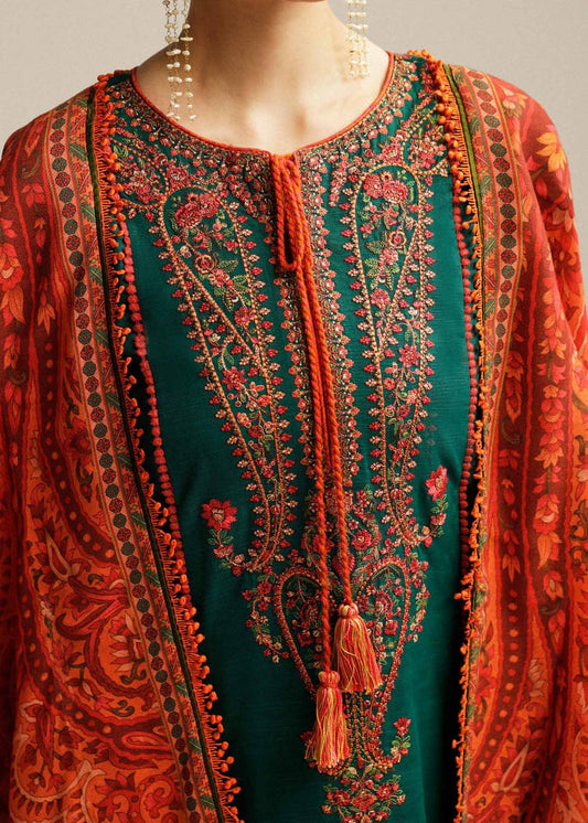 Shaa Posh SP-MB525 lawn embroidered suit with a digital printed lawn dupatta displayed on a neutral background.