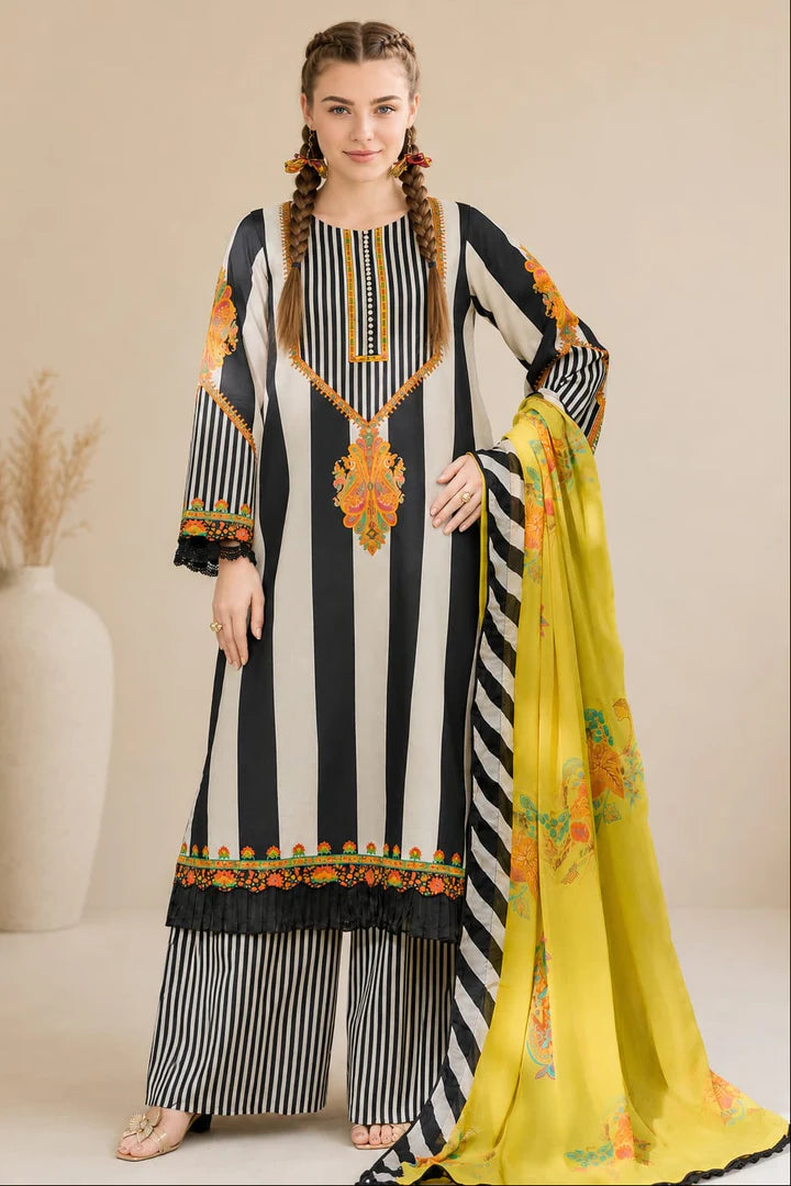 SP-D360 Digital Printed Lawn Suit 3pc With Lawn Digital Printed Dupatta - Shaa Posh