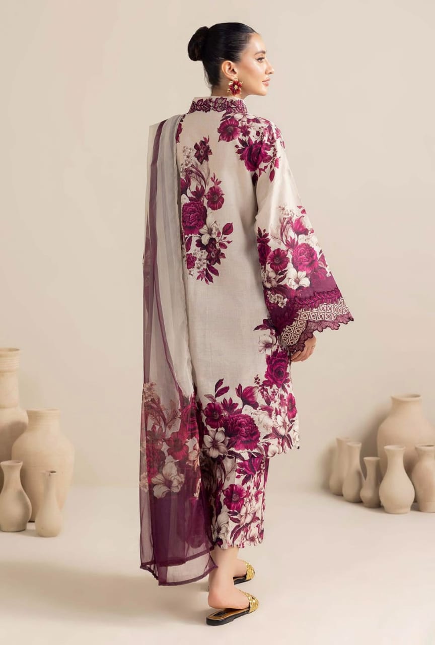 SP-AD476 Unstitched Digital Printed Khaddar Suit 3pc With Digital Printed Khaddar Dupatta - Shaa Posh
