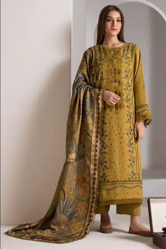 SP-SN59 Lawn Embroidered Suit With Cotton Lawn Printed Dupatta - Shaa Posh