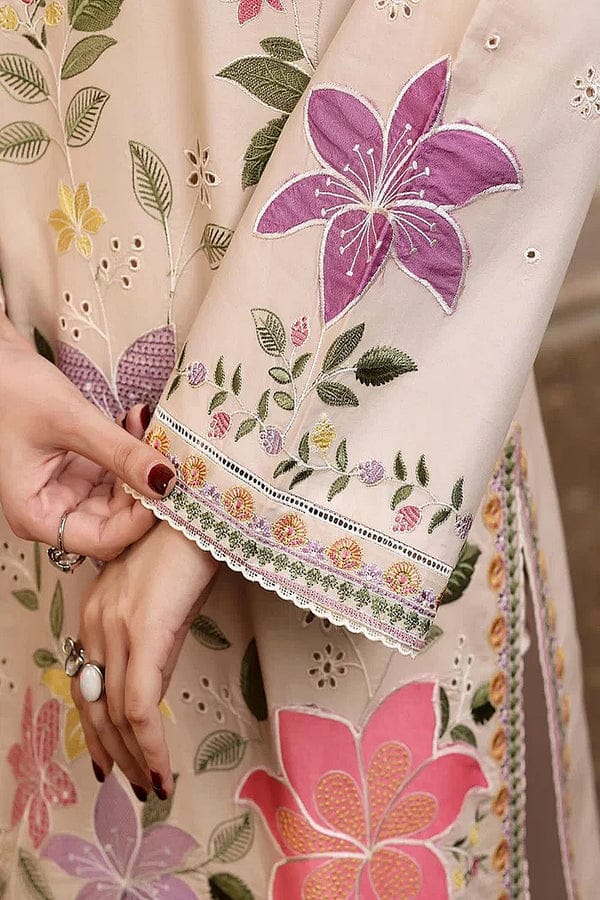 Fully embroidered SP 30 lawn suit with printed Monar dupatta by Shaa Posh, featuring intricate embroidery on the fabric.