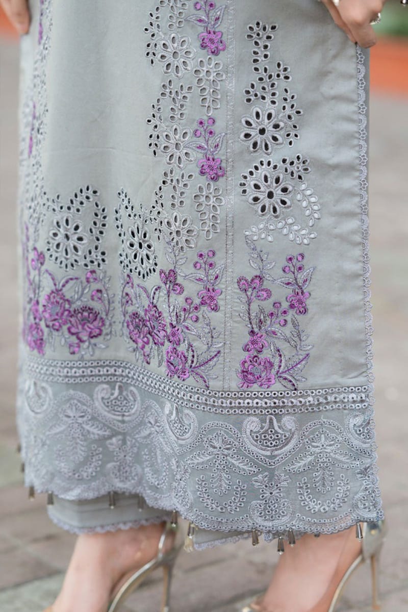 SP-842 Unstitched Embroidered Dhanak Suit 3pc With Embroidered Dhanak Shawl - Shaa Posh