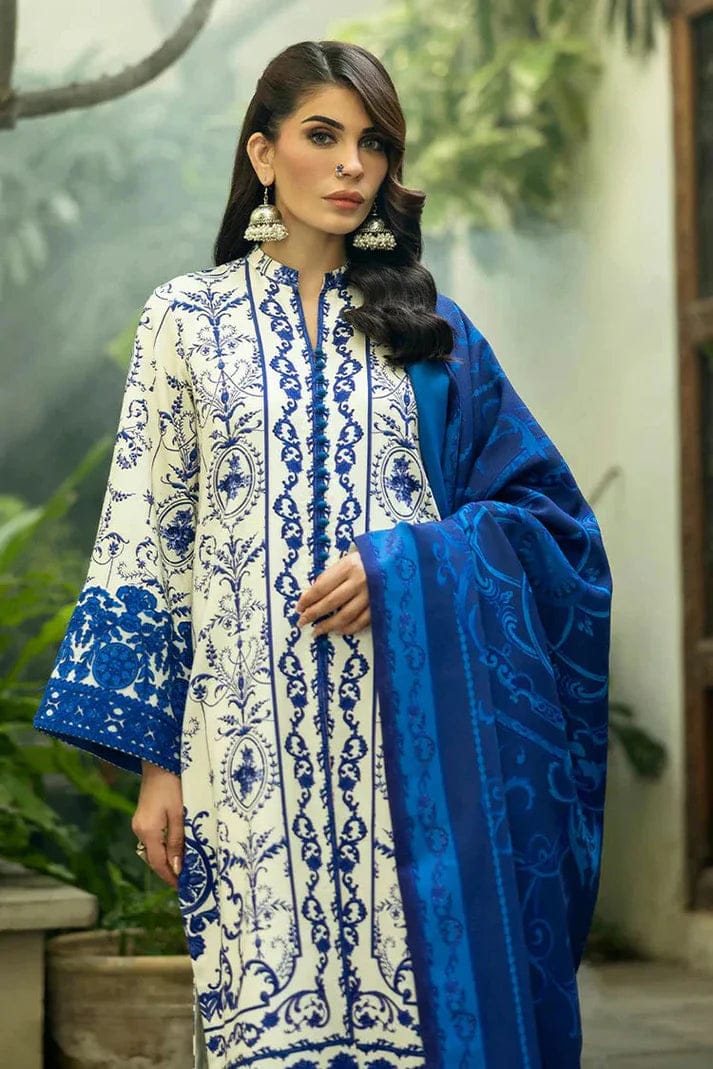 SP-ZC424 Digital Printed Unstitched 3pc Lawn Suit With Digital Printed Lawn Dupatta - Shaa Posh