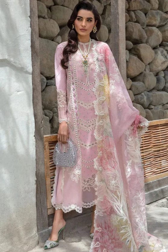 SP-CM2600 Lawn Unstitched 3pc Embroidered Suit With Embroidered Poly Lawn Dupatta - Shaa Posh