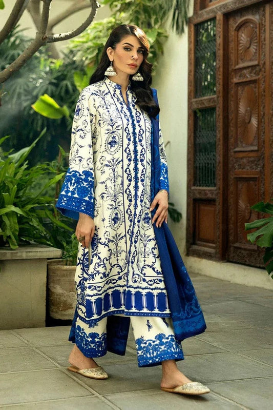 SP-ZC424 Digital Printed Unstitched 3pc Lawn Suit With Digital Printed Lawn Dupatta - Shaa Posh