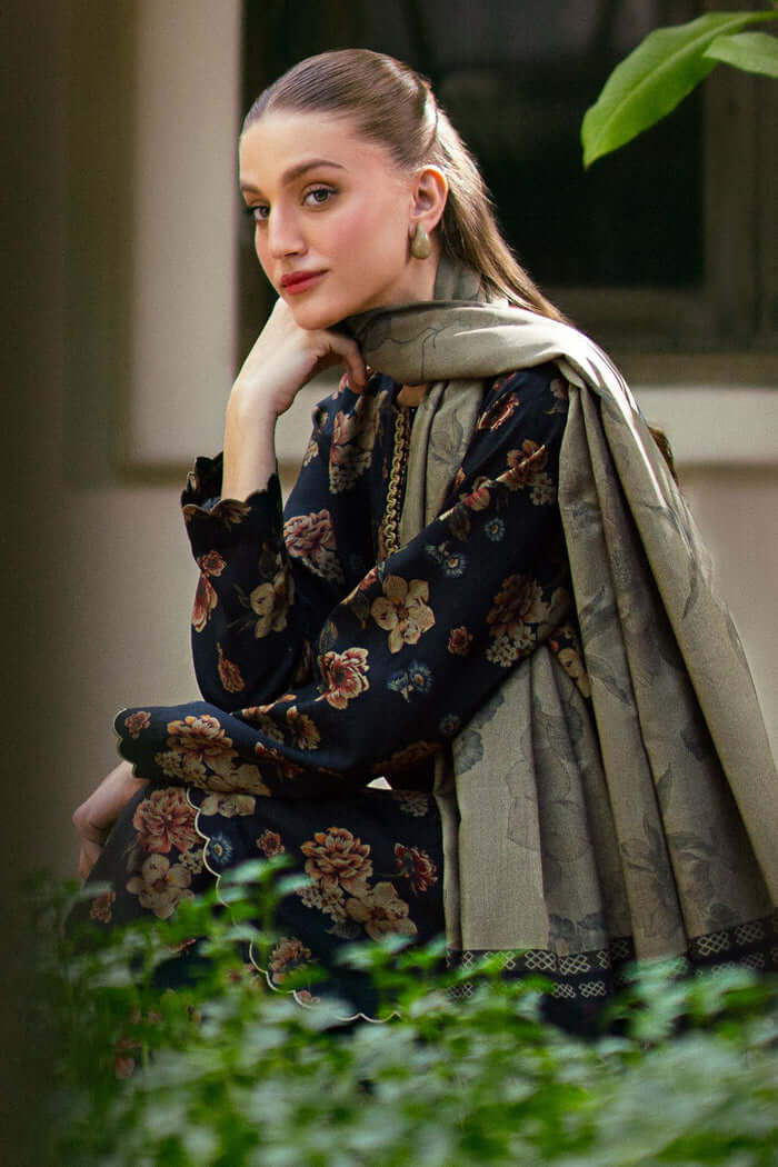 SR-BQ412 Digital Printed Lawn Suit 3pc With Lawn Digital Printed Dupatta - Shaa Posh