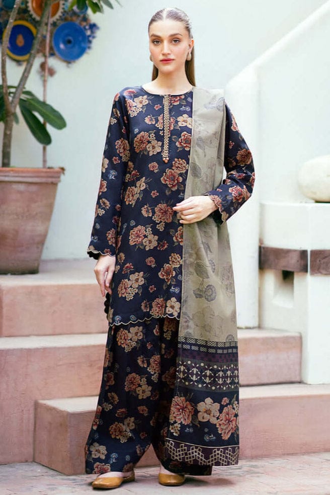 SR-BQ412 Digital Printed Lawn Suit 3pc With Lawn Digital Printed Dupatta - Shaa Posh