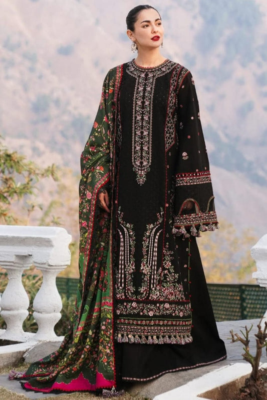 SP-MB520 Dhanak Embroidered Suit With Digital Printed Woolen Shawl - Shaa Posh