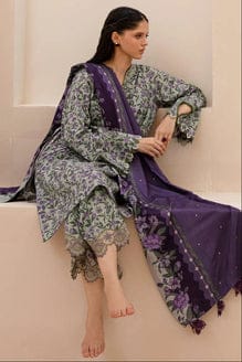SP-BQ403 Digital Printed Khaddar 3Pc Suit With Digital Printed Khaddar Dupatta - Shaa Posh