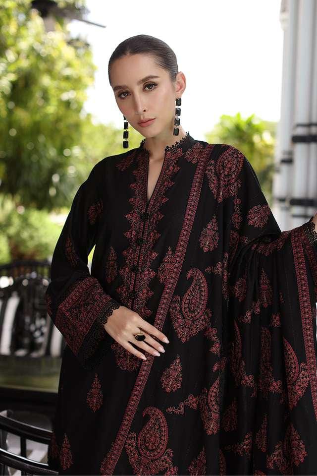SP-SP565 Unstitched Heavy Embroidered Dhanak Suit With Embroidered Dhanak Shawl - Shaa Posh