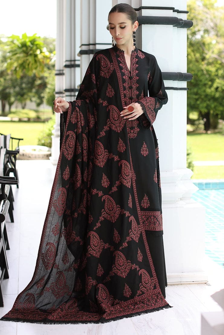 SP-SP565 Unstitched Heavy Embroidered Dhanak Suit With Embroidered Dhanak Shawl - Shaa Posh