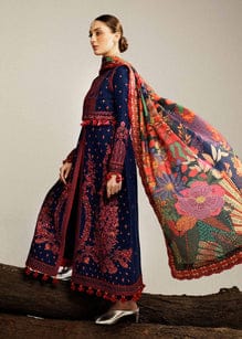SP-HR570 Dhanak Embroidered Suit With Digital Printed Woolen Shawl - Shaa Posh