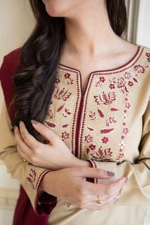 SP-AS25 Unstitched Fully Embroided Dhanak Suit With Dhanak Dupatta - Shaa Posh