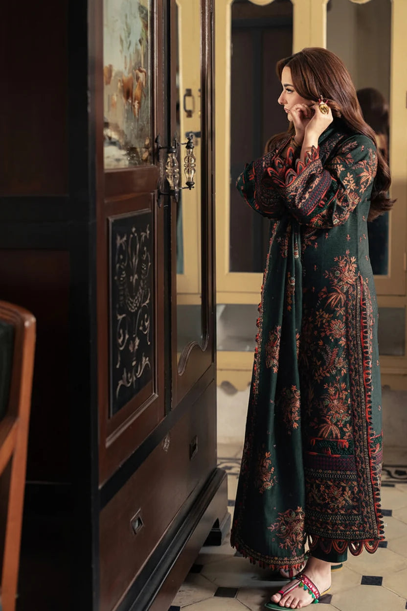 SP-AJ2915 Unstitched Fully Embroidered Dhanak Fully Embroidered Dhanak Shawl