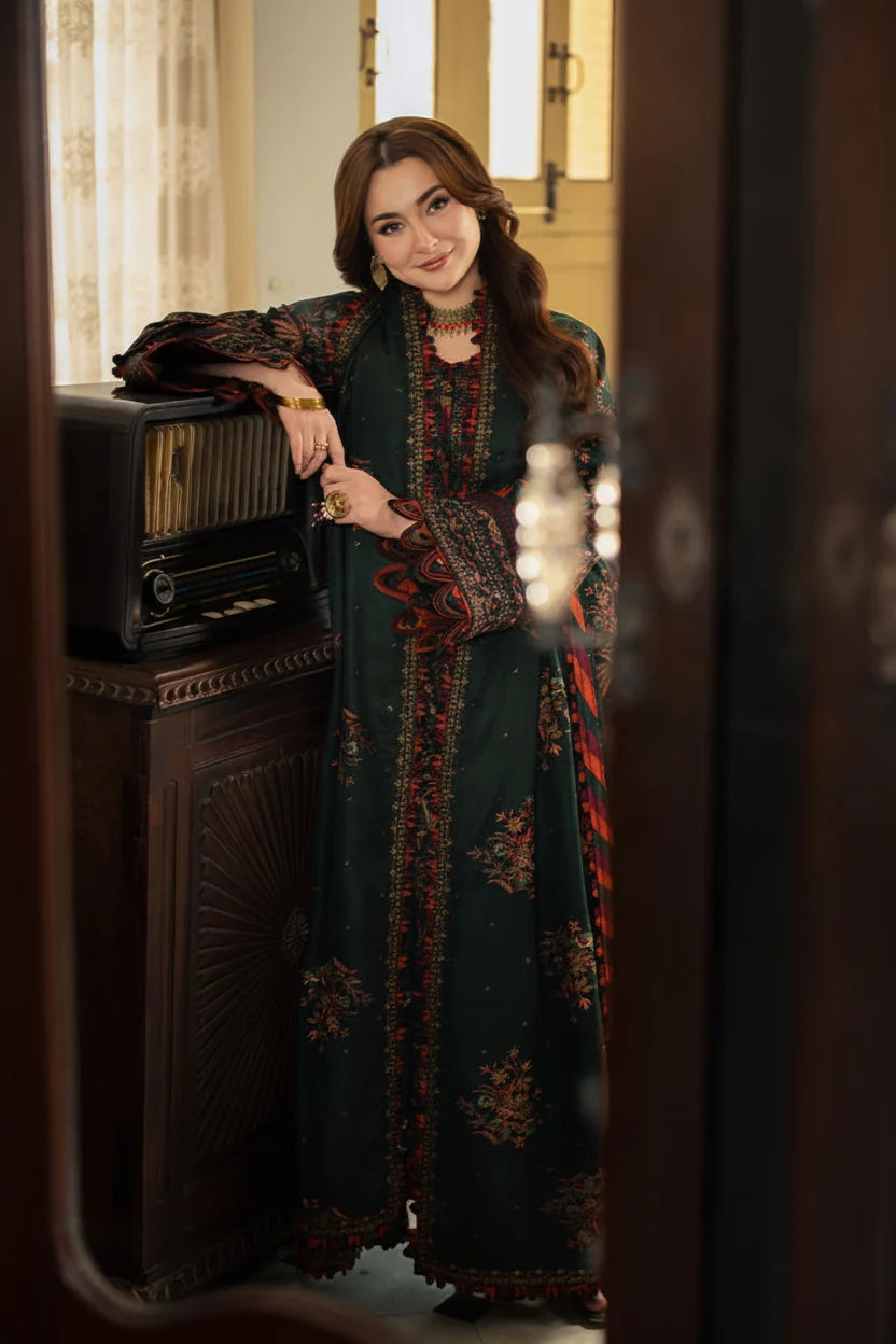 SP-AJ2915 Unstitched Fully Embroidered Dhanak Fully Embroidered Dhanak Shawl
