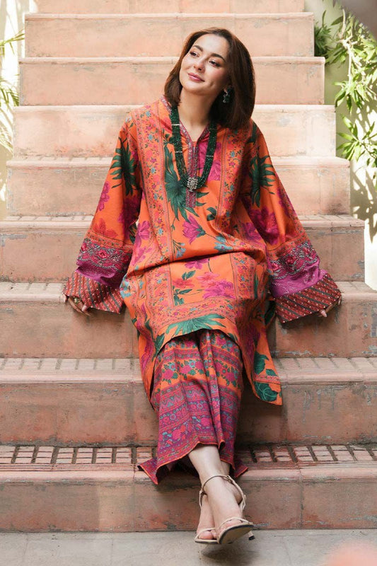 SP-Unstitched Digital Printed Lawn Suit 2pc With Digital Printed Lawn Trouser - Shaa Posh