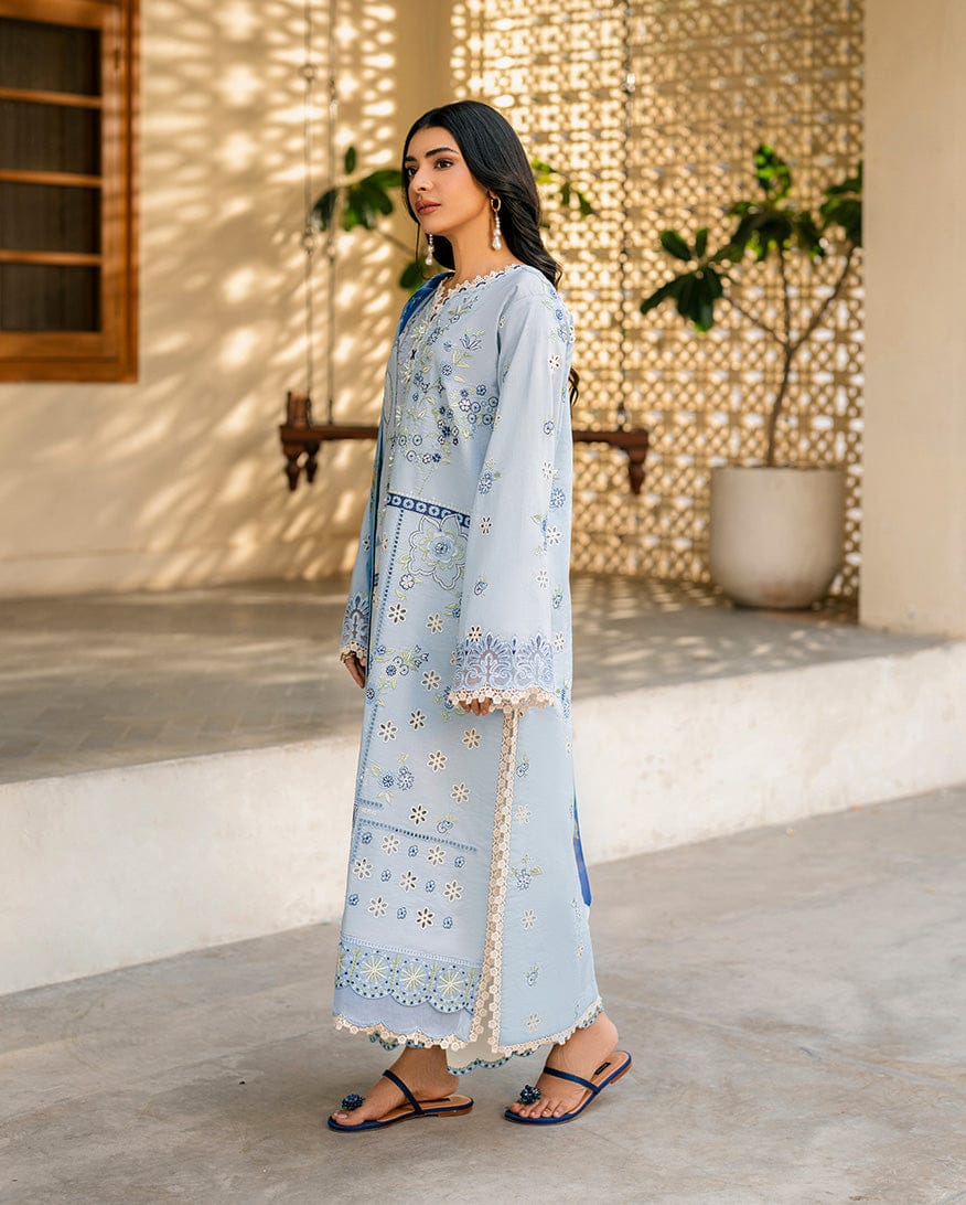 SP-QL1049 Unstitched Fully Embroided Dhanak Suit With Wool Shawl - Shaa Posh