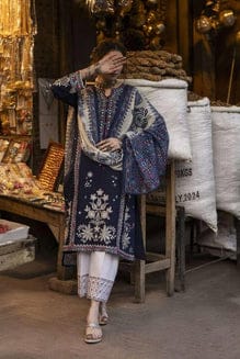 SP-AK905 Dhanak Embroidered Suit With Digital Printed Woolen Shawl - Shaa Posh