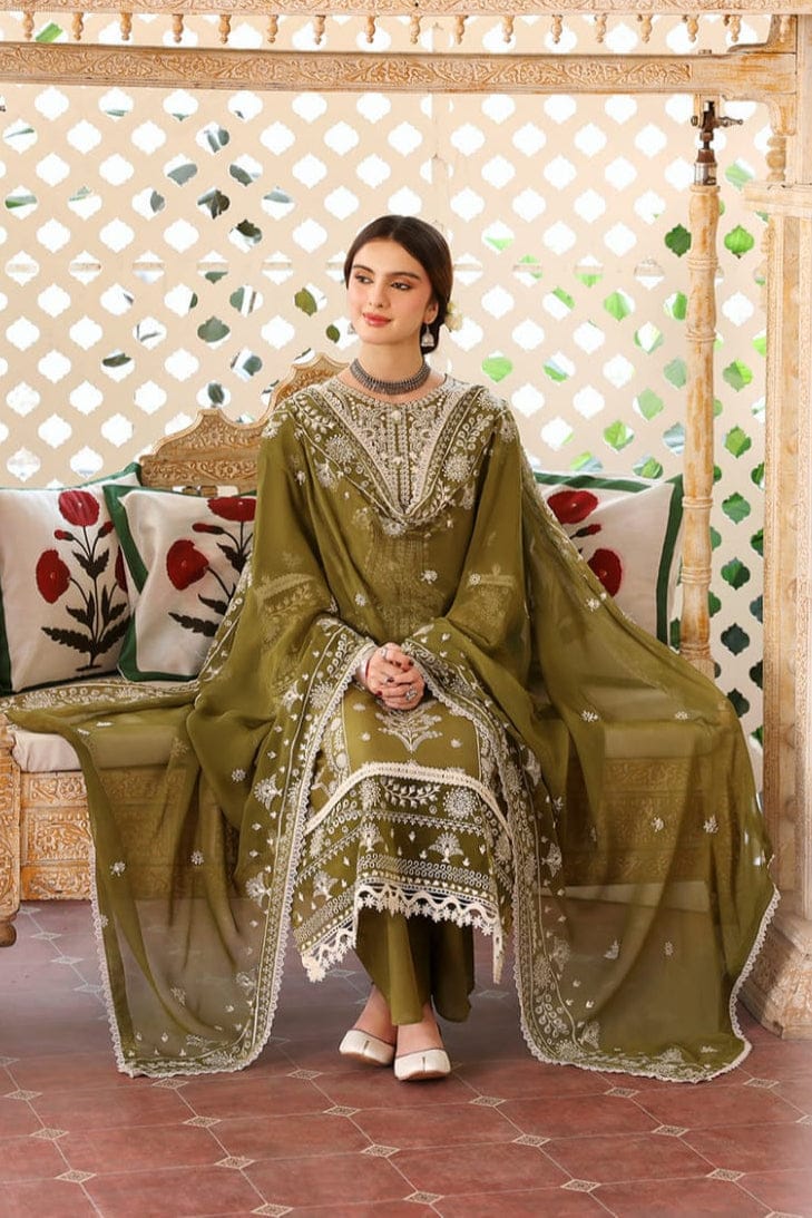 SP-MR590 Unstitched Heavy Embroidered Dhanak Suit With Embroidered Dhanak Shawl - Shaa Posh