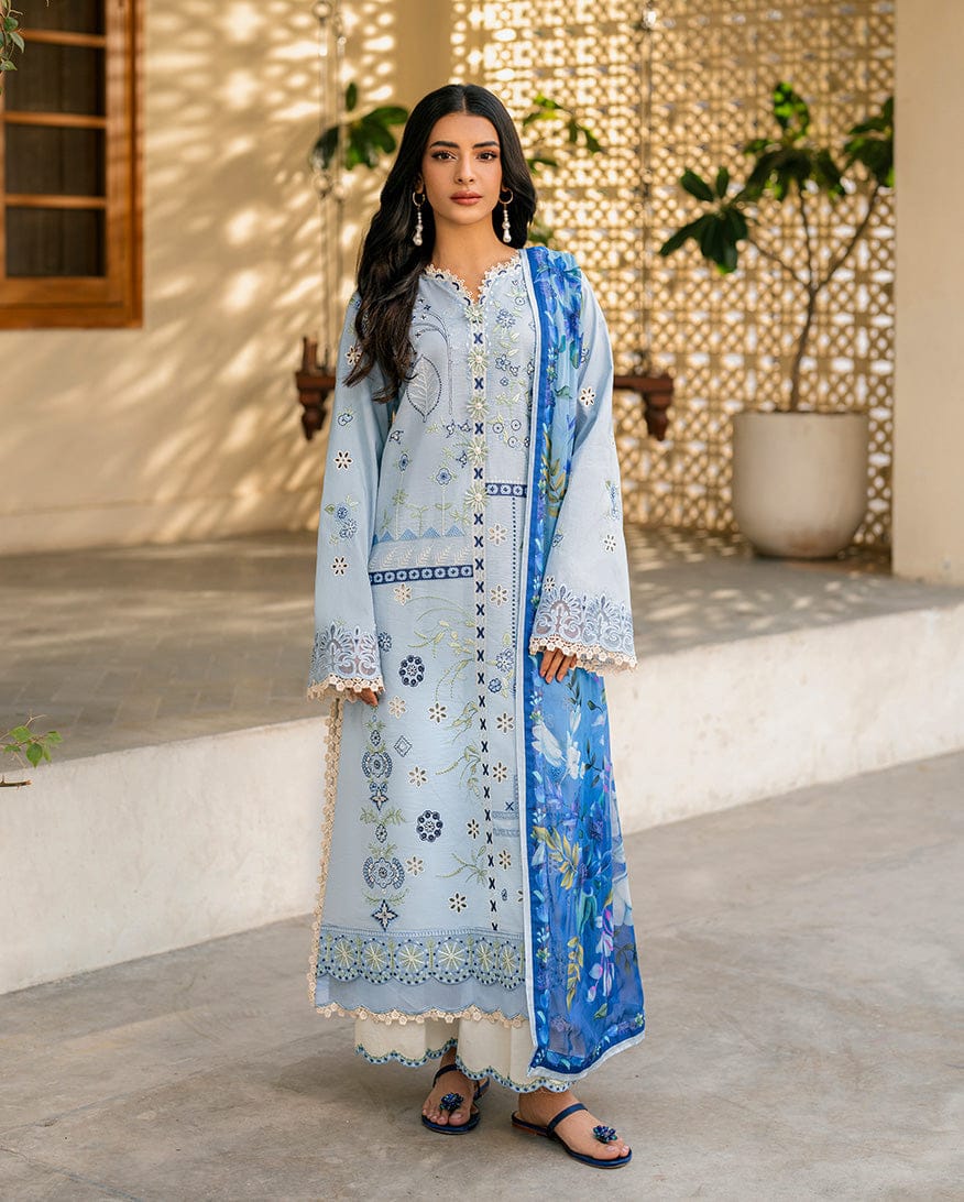 SP-QL1049 Unstitched Fully Embroided Dhanak Suit With Wool Shawl - Shaa Posh