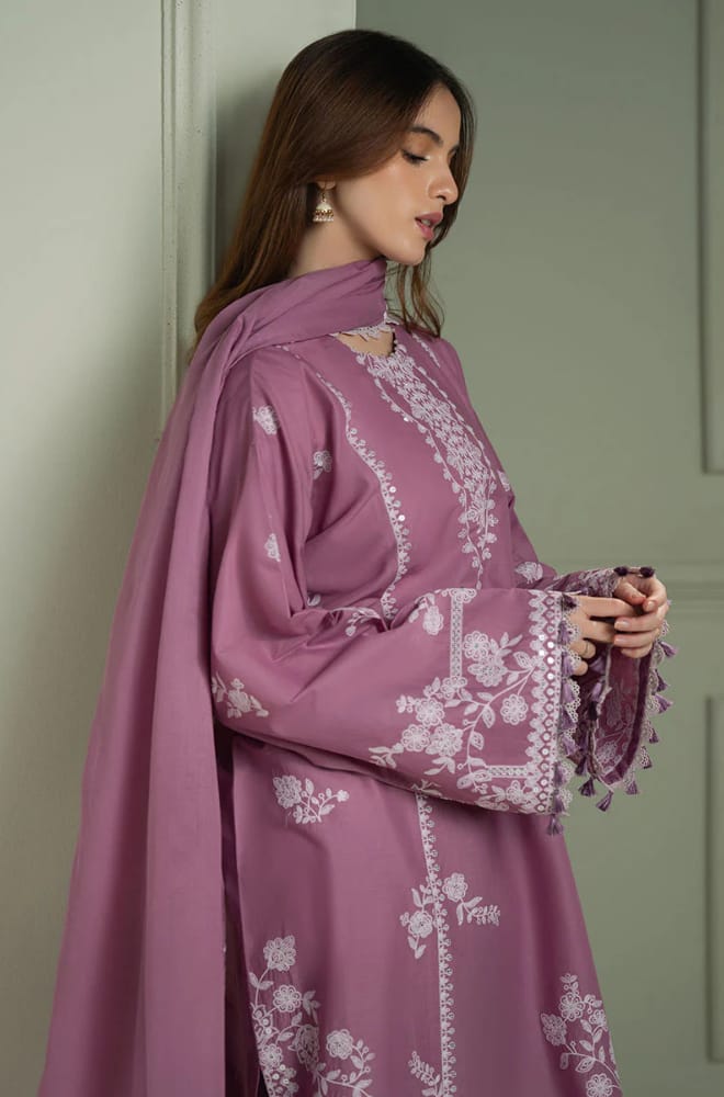 SP-CS900 Unstitched Heavy Embroidered Dhanak Suit With Embroidered Dhanak Shawl - Shaa Posh