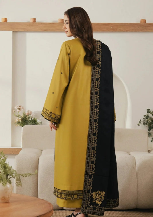 SP-90 Unstitched Fully Embroidered Dhanak Suit With 4 Sided Embroidered Dhanak Shawl ( Shawl Is Ready To Wear )