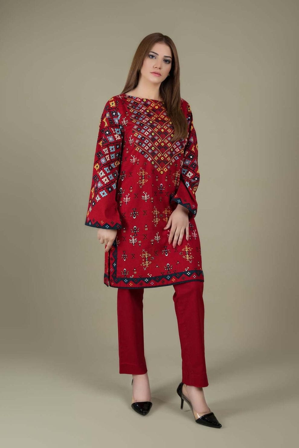 SP-KS760 Lawn Embroidered 2pc Suit - Shaa Posh