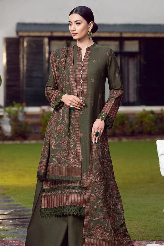 SP-925(L) Dhanak Embroidered Suit with Dhanak Embroidered Shawl - Shaa Posh
