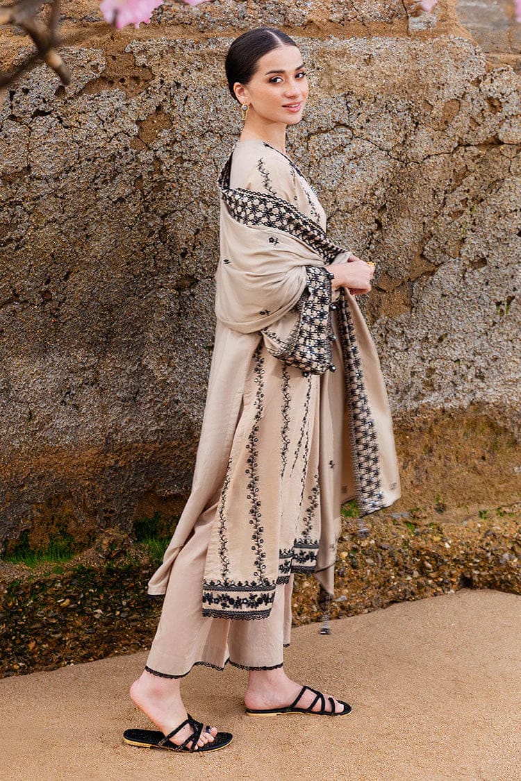 SP-AJ950 Unstitched Fully Embroidered Dhanak Suit With Embroidered Dhanak Shawl - Shaa Posh