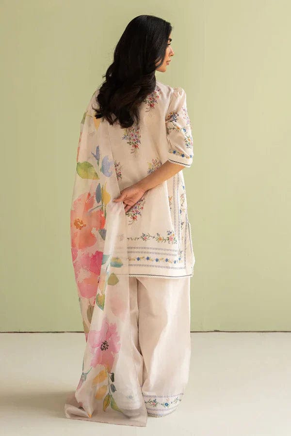 SP-BQ423 Unstitched Digital Printed Lawn Suit 3pc With Digital Printed Silk Dupatta - Shaa Posh