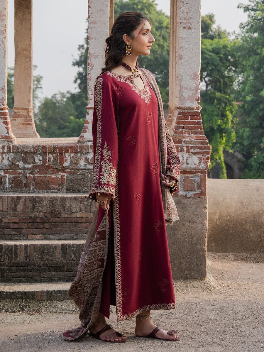 SP-IZ88333 Unstitched Fully Embroided Lawn Suit With Cotton Lawn Digital Printed Dupatta - Shaa Posh
