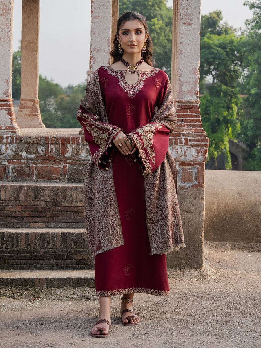 SP-IZ88333 Unstitched Fully Embroided Lawn Suit With Cotton Lawn Digital Printed Dupatta - Shaa Posh