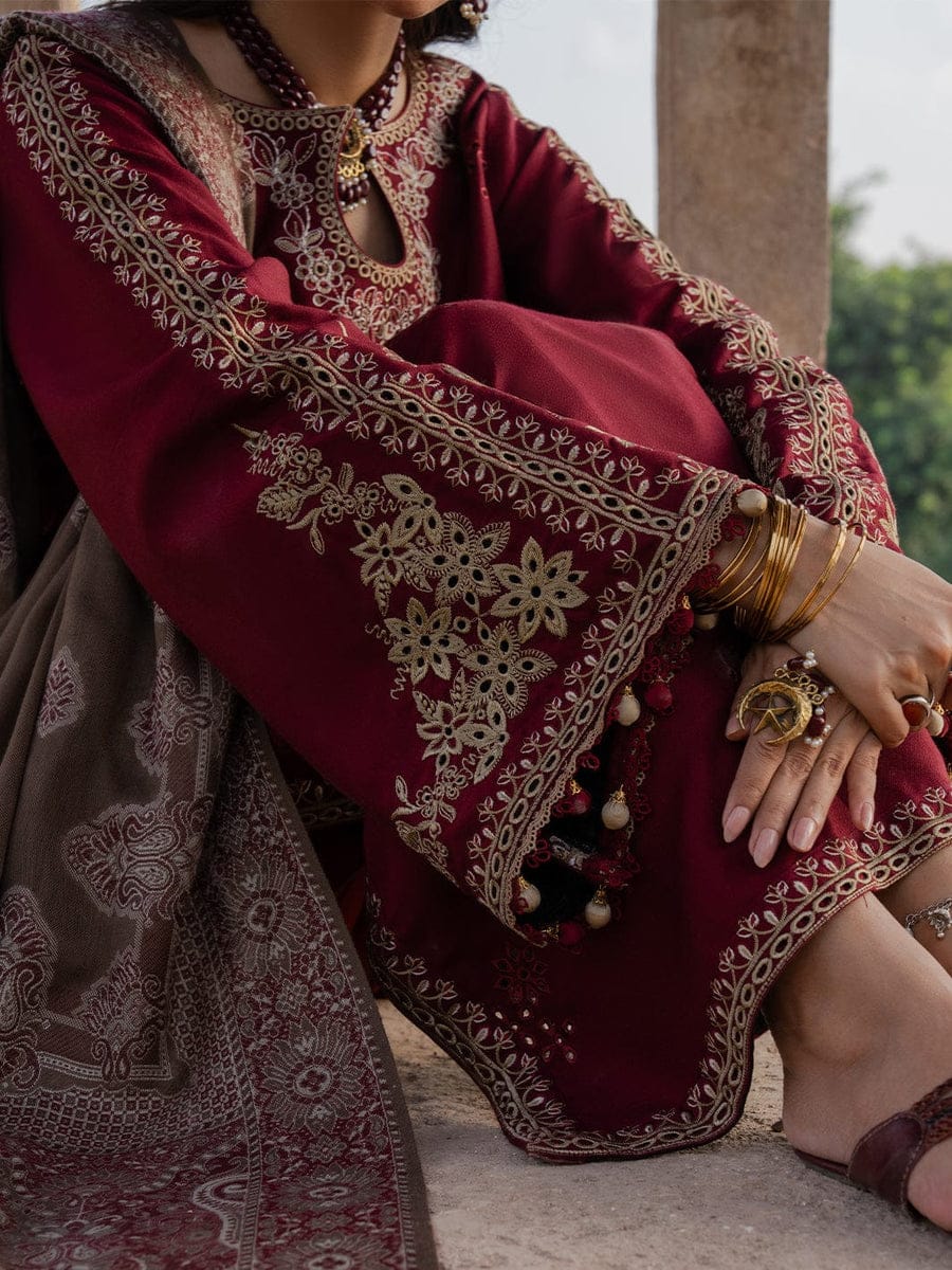 SP-IZ88333 Unstitched Fully Embroided Lawn Suit With Cotton Lawn Digital Printed Dupatta - Shaa Posh