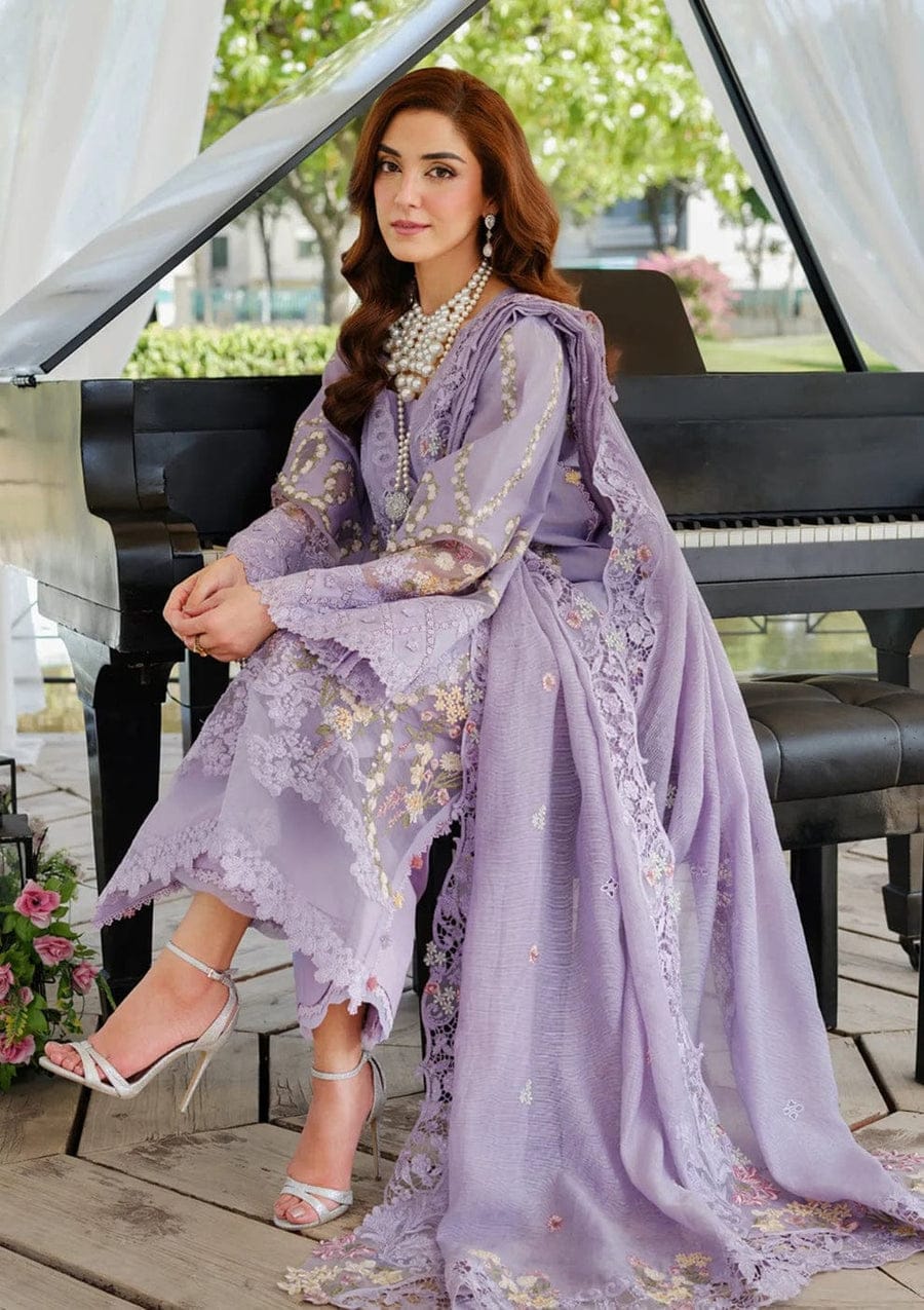 SP-MR2715 Lawn Unstitched Embroidered 3pc Suit With Cotton Net Embroidered Dupatta - Shaa Posh