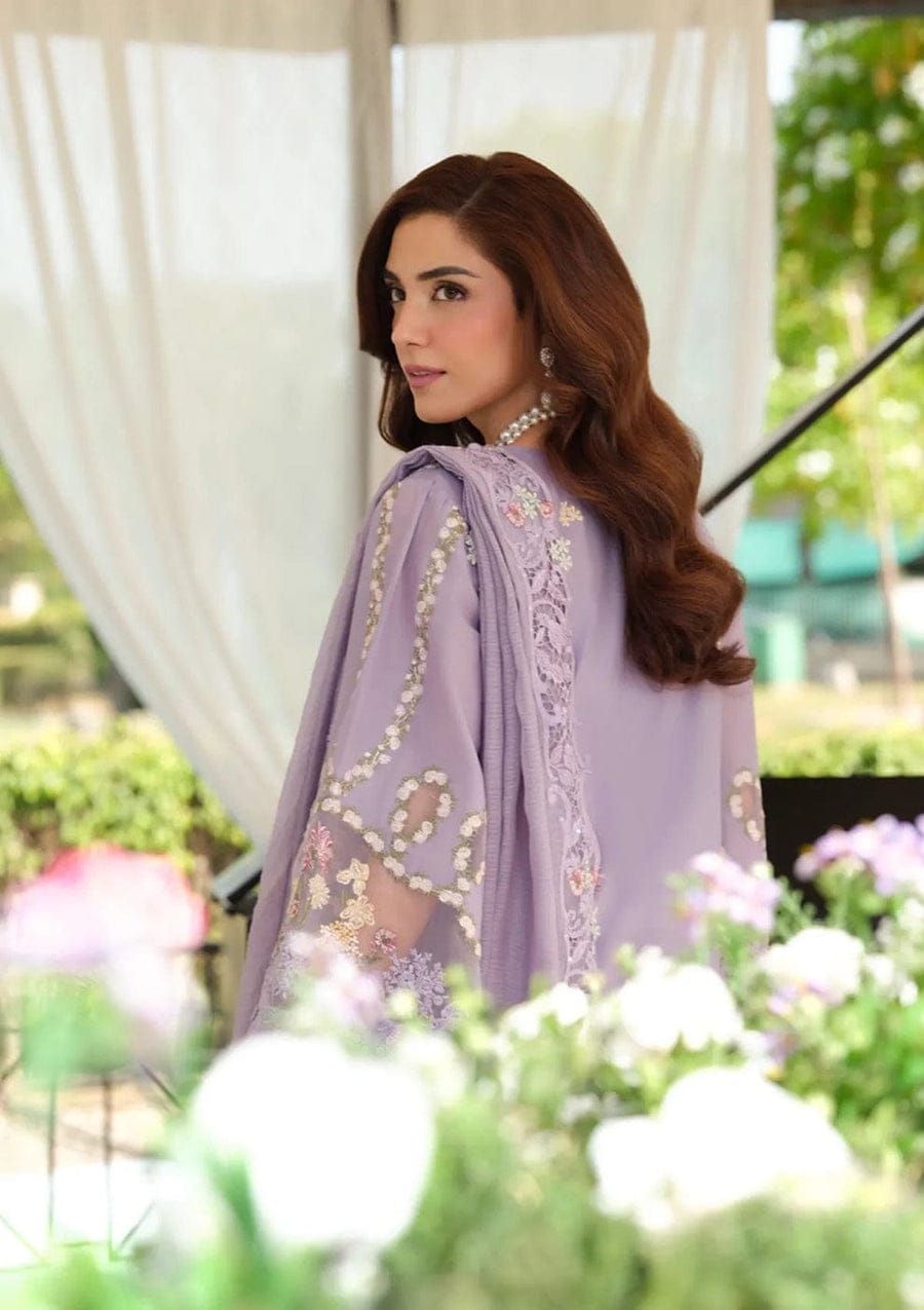 SP-MR2715 Lawn Unstitched Embroidered 3pc Suit With Cotton Net Embroidered Dupatta - Shaa Posh