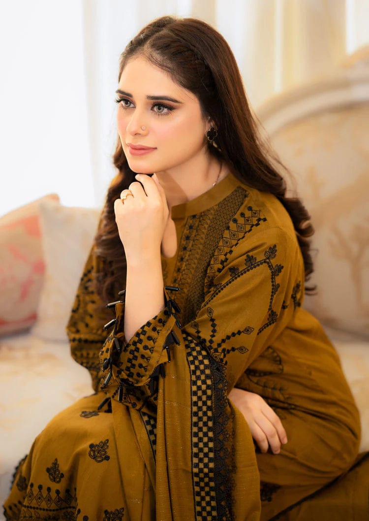 SP-MB100 Unstitched Fully Embroidered Lawn Suit With Embroidered Lawn Dupatta - Shaa Posh