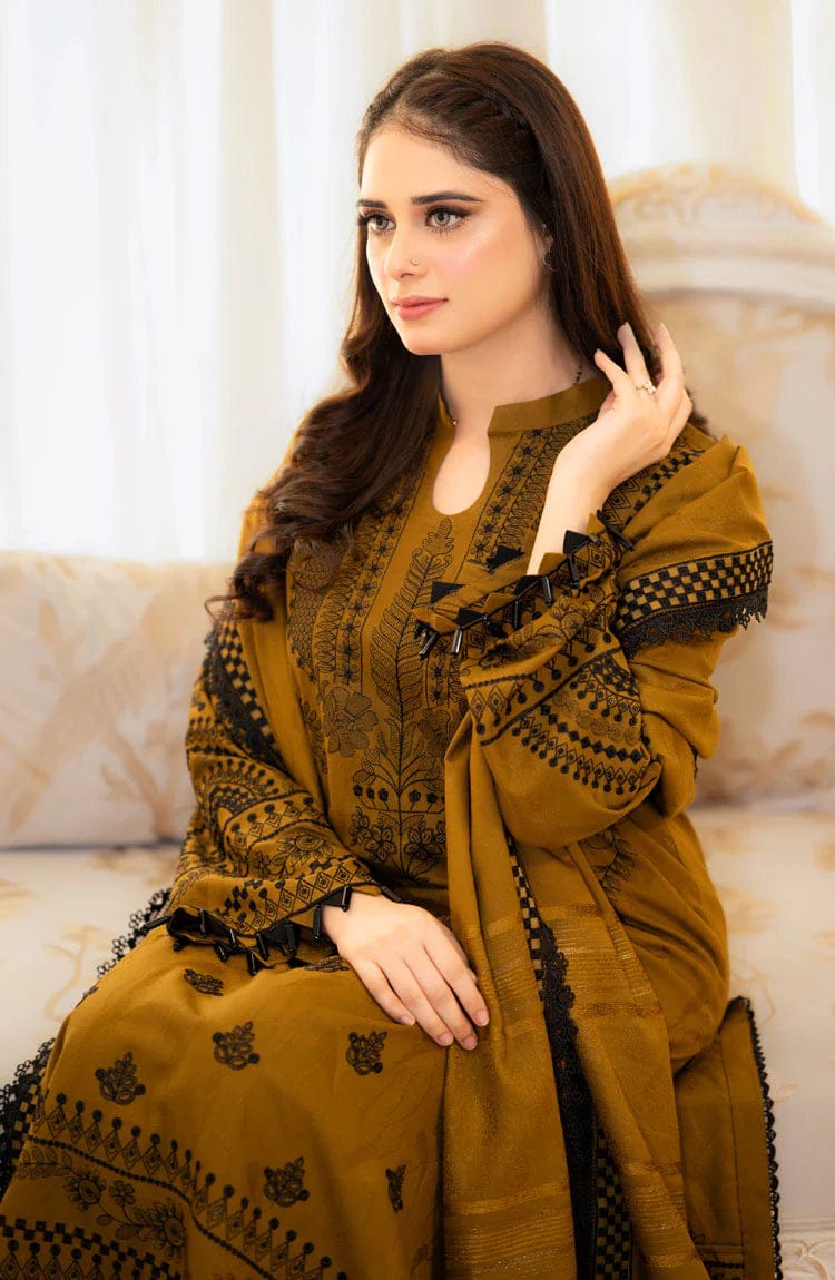 SP-MB100 Unstitched Fully Embroidered Lawn Suit With Embroidered Lawn Dupatta - Shaa Posh