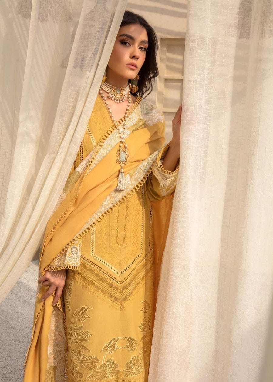 SP-SS1220 Heavy Embroidered Lawn 3Pc Suit With Lawn Embroidered Dupatta - Shaa Posh