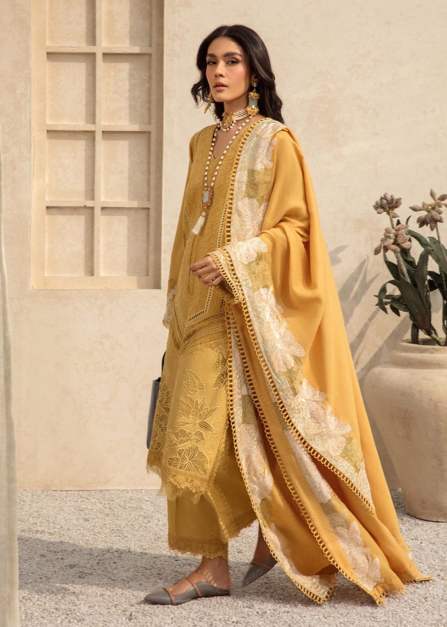 SP-SS1220 Heavy Embroidered Lawn 3Pc Suit With Lawn Embroidered Dupatta - Shaa Posh