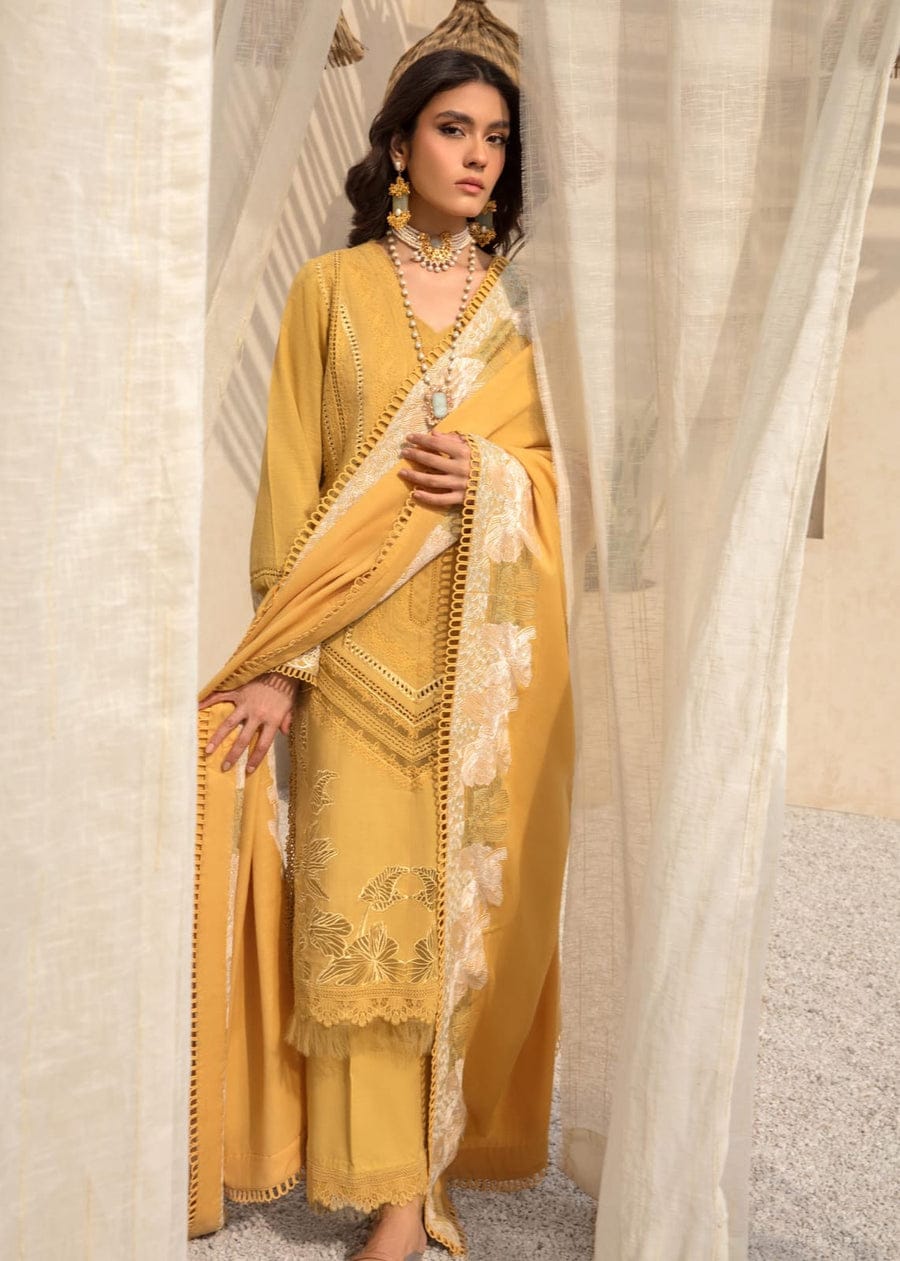 SP-SS1220 Heavy Embroidered Lawn 3Pc Suit With Lawn Embroidered Dupatta - Shaa Posh