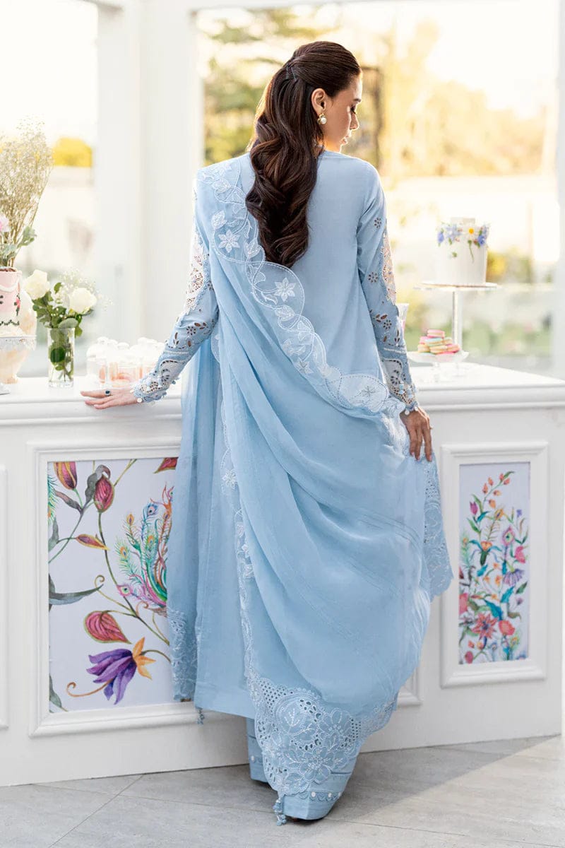 SP-CS2645 Lawn Unstitched Embroidered 3pc Suit With Embroidered Chiffon Dupatta - Shaa Posh