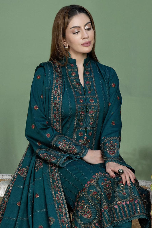 SP-AJ940 Unstitched Fully Embroidered Lawn Suit With 4 Sided Embroidered Lawn Dupatta - Shaa Posh
