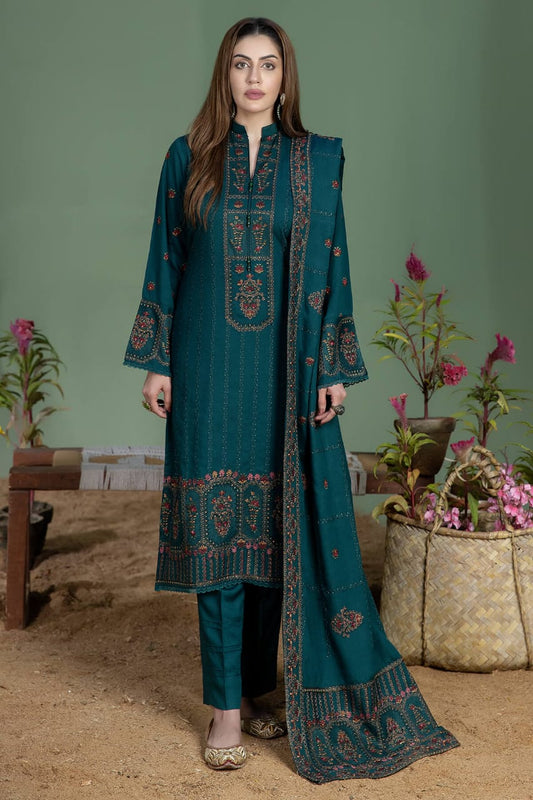 SP-AJ940 Unstitched Fully Embroidered Lawn Suit With 4 Sided Embroidered Lawn Dupatta - Shaa Posh